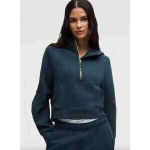 NWT Lululemon Scuba Oversized Half-Zip Hoodie Blue & Gold Active Size XS/S